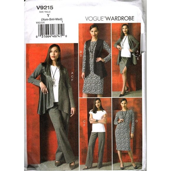 Vogue V9215 Misses XS to M Jacket, Pants, Skirt, Top, Dress Sewing Pattern - Picture 1 of 2